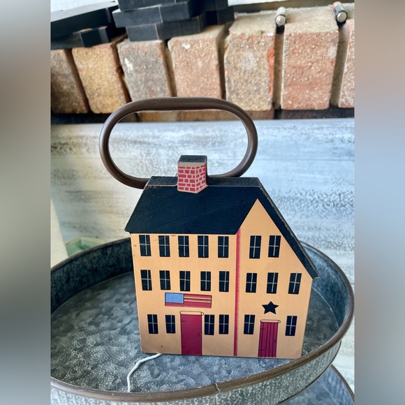 *Town House Blocks Primitive Shelf Sitter - Picture 6 of 12